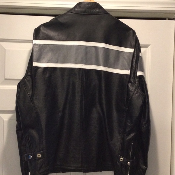 Men’s Genuine Leather Motorcycle Jacket Size 44 - Picture 3 of 9
